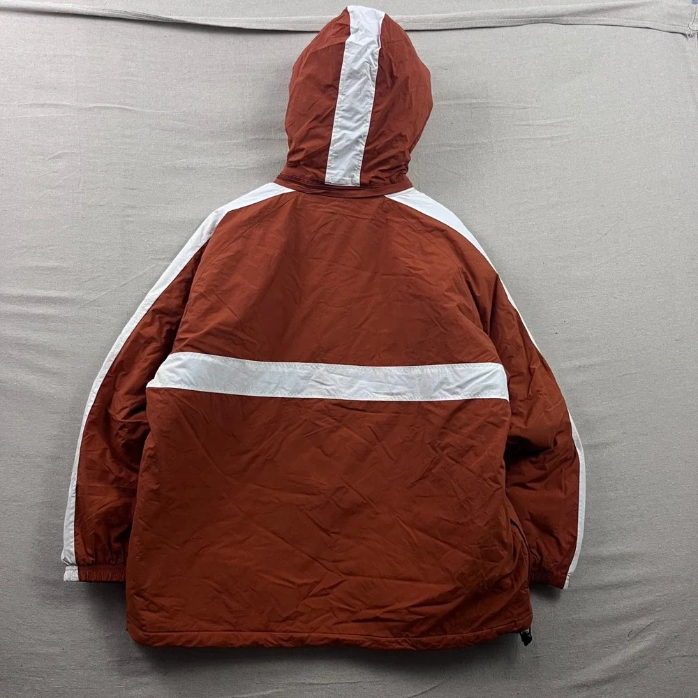 NCAA Texas Longhorns‎ Jacket Mens XL Burnt Orange Anorak Quilted Pullover Hooded